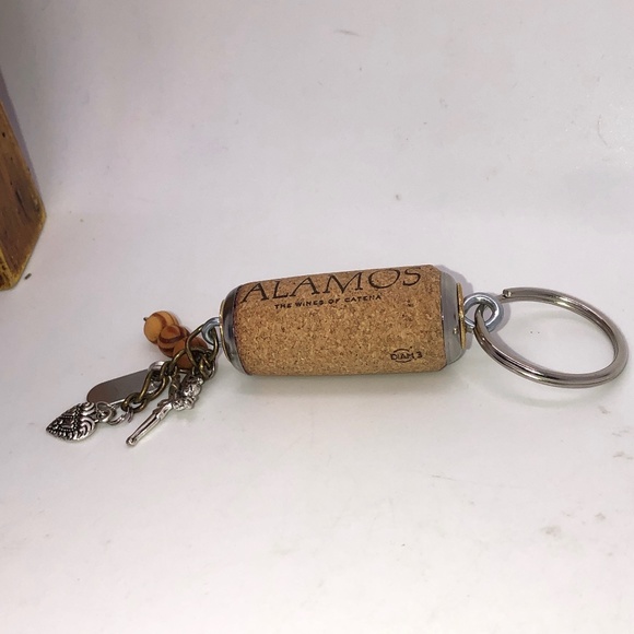 Hand Crafted Up-Cycled Wine Cork BFF Charm & Beaded KEYCHAIN/Purse Jewelry - Picture 8 of 12